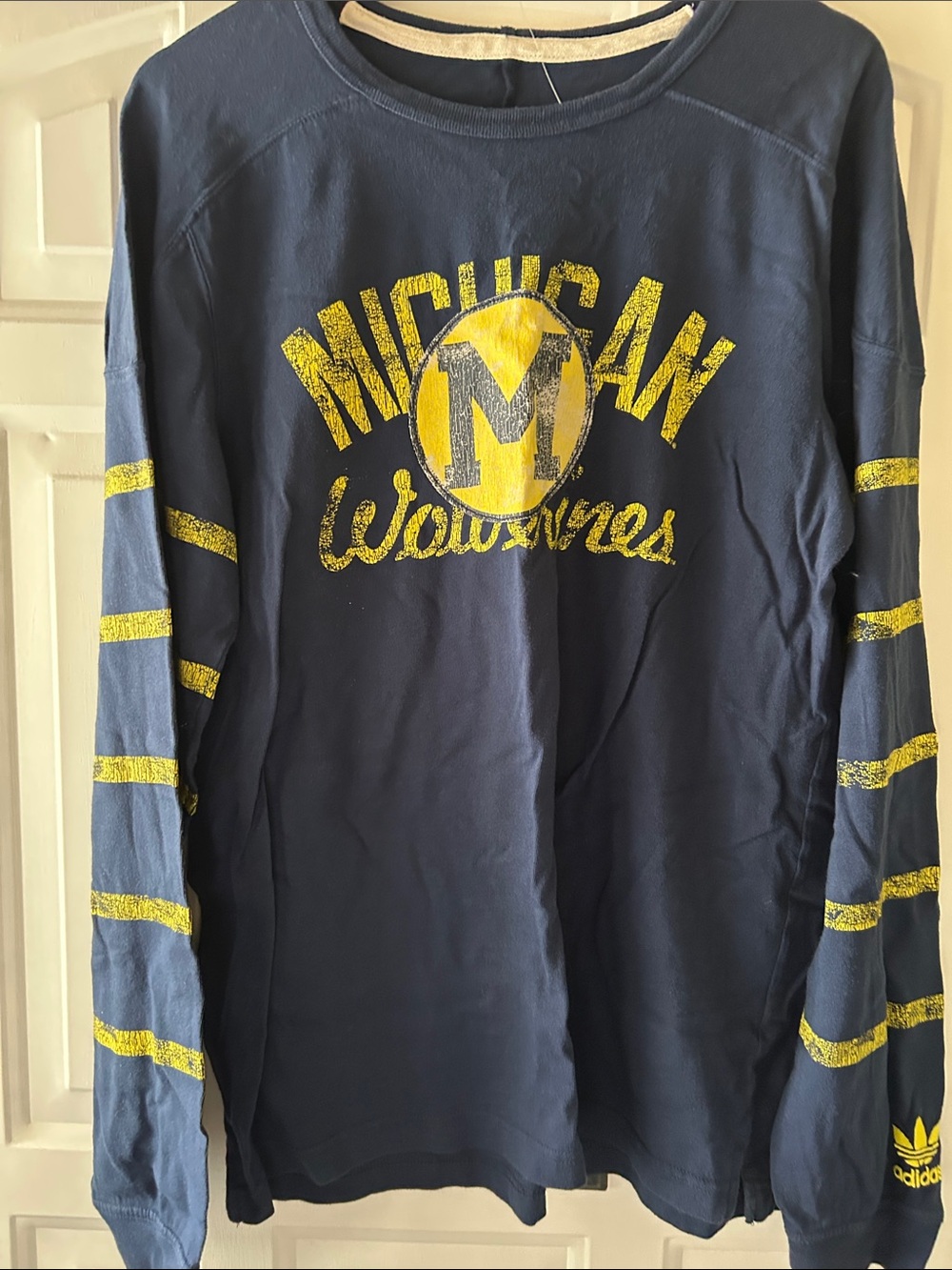 Michigan Wolverines Navy and Yellow Long-Sleeve T Shirt